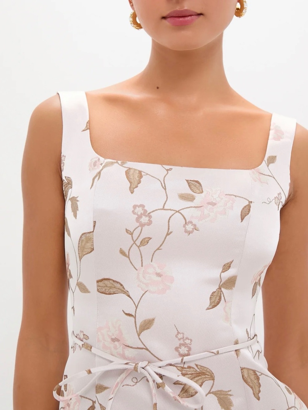 STAUD Blush Floral Midi Dress - Picture 2 of 6